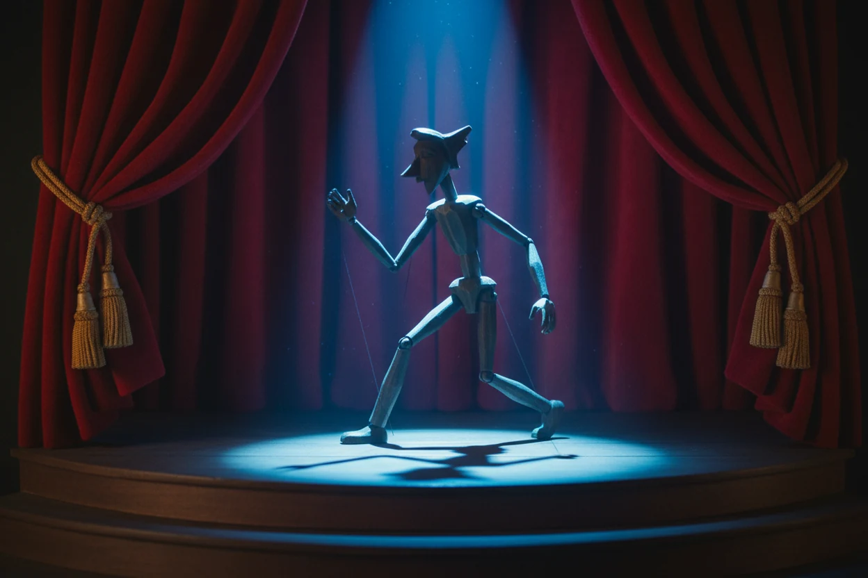 Artists discussing character performance in a warm studio